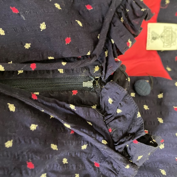 100% cotton vintage seersucker 1970s polka dot dress suit with dress and jacket - Picture 10 of 11